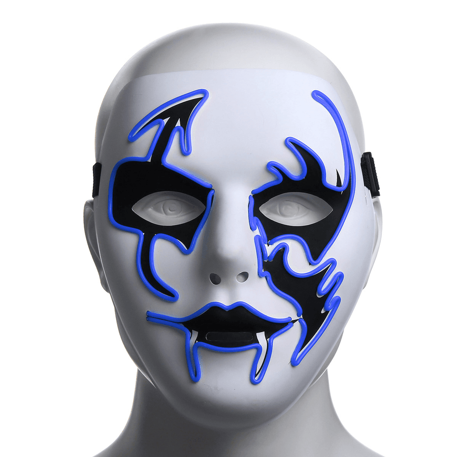 Halloween Mask LED Luminous Flashing Face Mask Party Masks Light up Dance Halloween Cosplay - MRSLM