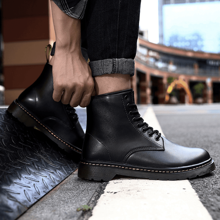 Men Classic Work Style Comfy Slip Resistant Casual Ankle Boots - MRSLM
