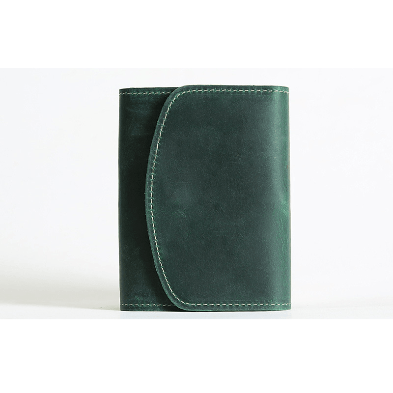 Men Retro Handmade Genuine Leather Short Wallet - MRSLM