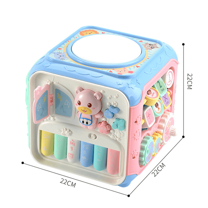 Baby Hand Drum Children Hexahedron Puzzle Multi-Functional Learning Table Pat - MRSLM