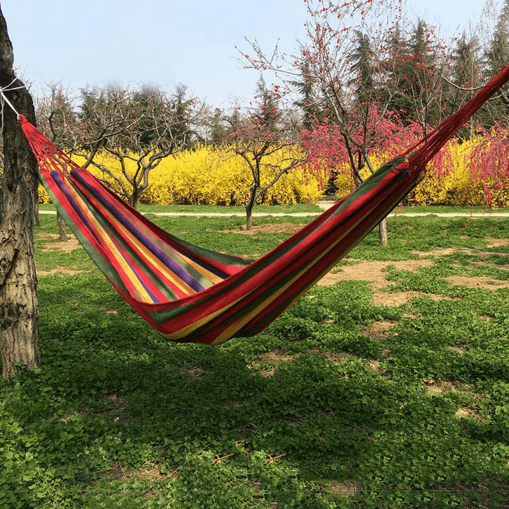 Canvas Swing Hammock Leisure Hanging Bed Outdoor Garden Travel - MRSLM