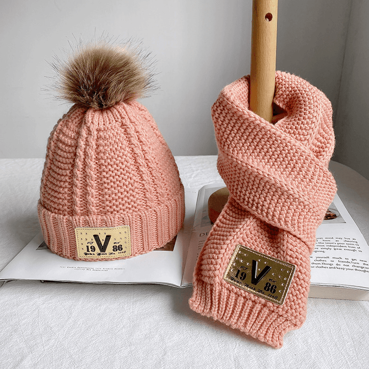 Children'S Hat and Scarf Two-Piece Autumn and Winter - MRSLM