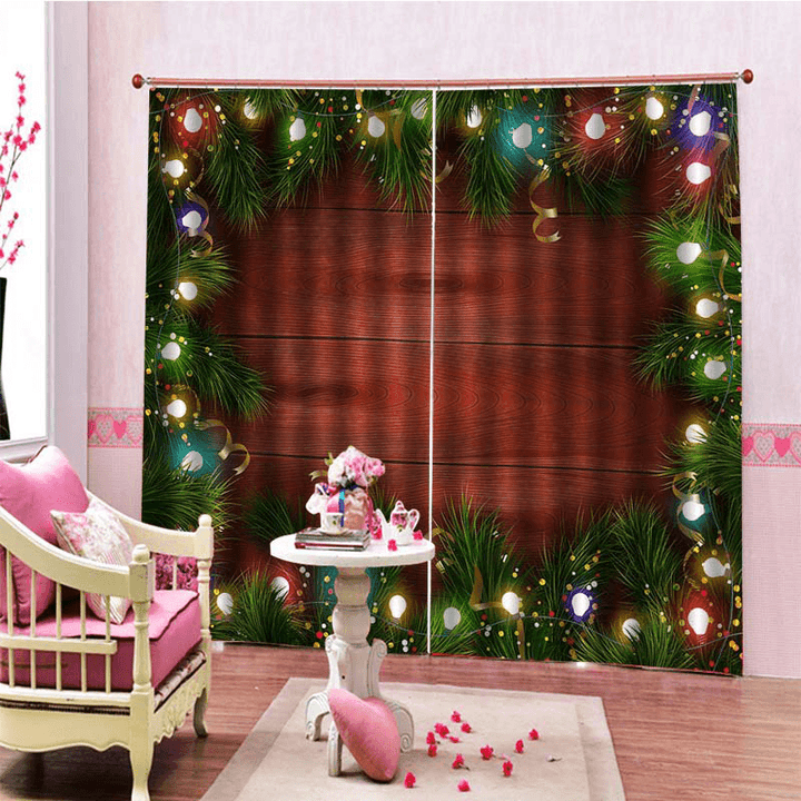 2PCS 3D Print Window Curtain Drapery Door Screen Panel for Christmas Decoration - MRSLM