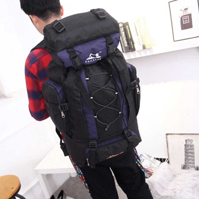 60L Nylon Backpack Waterproof Sports Travel Hiking Climbing Shoulder Bag Unisex Rucksack - MRSLM