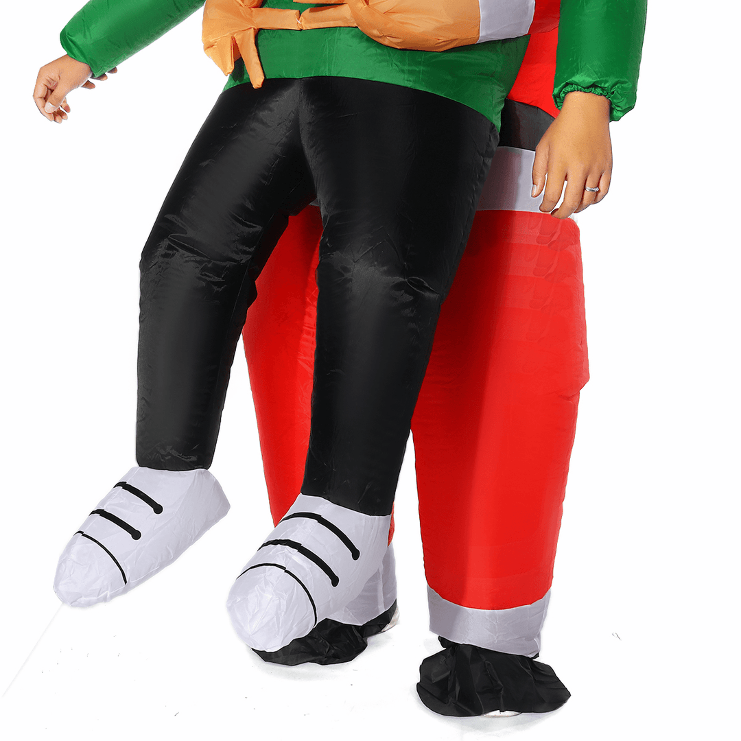 Christmas Adult Inflatable Santa Claus Funny Clothing Props Costume Adult Funny Blow up Suit Party Fancy Dress Unisex Costume for Women Men - MRSLM