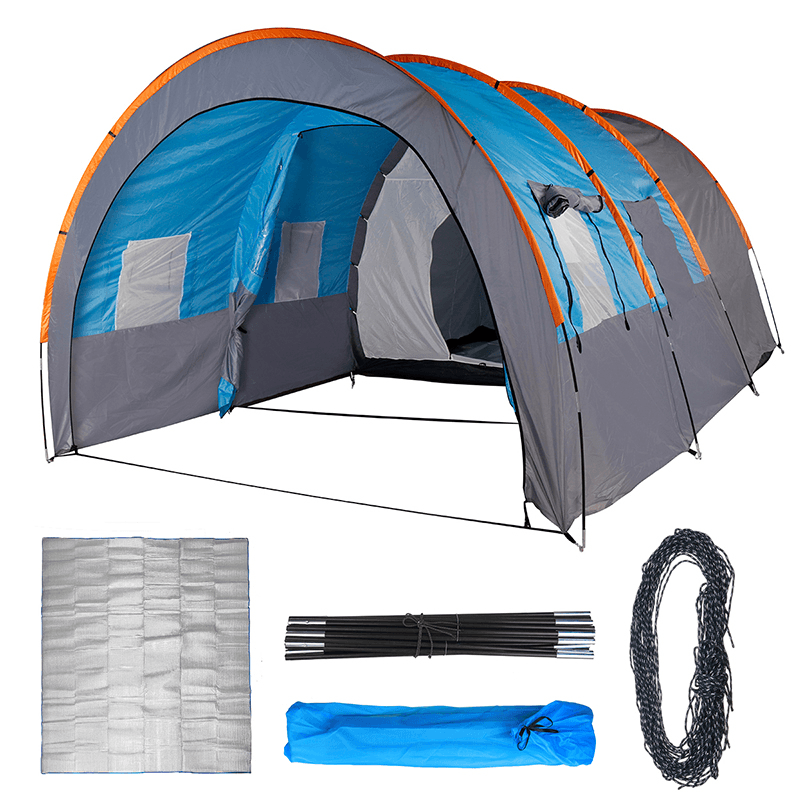 8-10 Person Family Camping Tent Waterproof Tunnel Double Shelter Anti-Uv Sunshade Canopy Outdoor Hiking - MRSLM