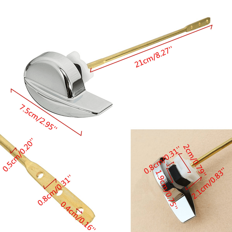 Chrome Finish Universal Toilet Tank Flush Lever Brass Side Mount Handle - MRSLM