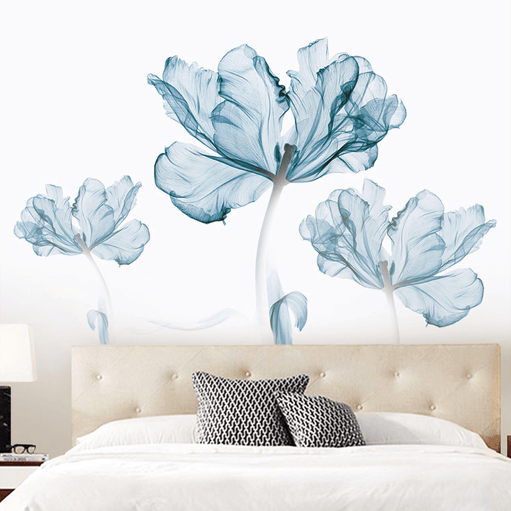 2Pcs Large Blue Flower DIY Wall Sticker Art Stickers Vinyl Quote Decal Home Decor - MRSLM