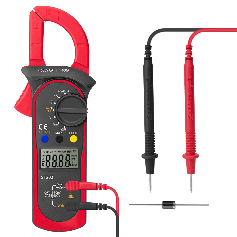 ANENG ST202 Digital Clamp Multimeter Resistance Ohm Transistor Testers Current Voltmeter Lcr Clamp Meter with Temperature - MRSLM