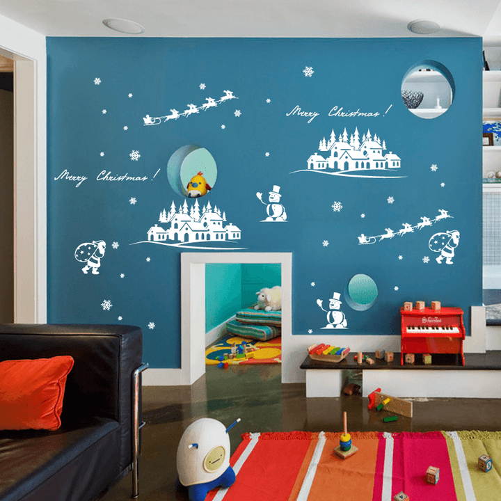Miico SK6029 Christmas Sticker Cartoon Wall Stickes for Living Room Decoration Christmas Party - MRSLM