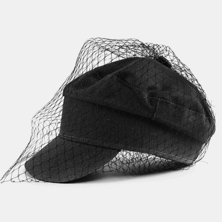 Denim Mesh Navy Cap Peak Cap Flat Hats Wild England Military Hat Captain Caps Navy Caps - MRSLM