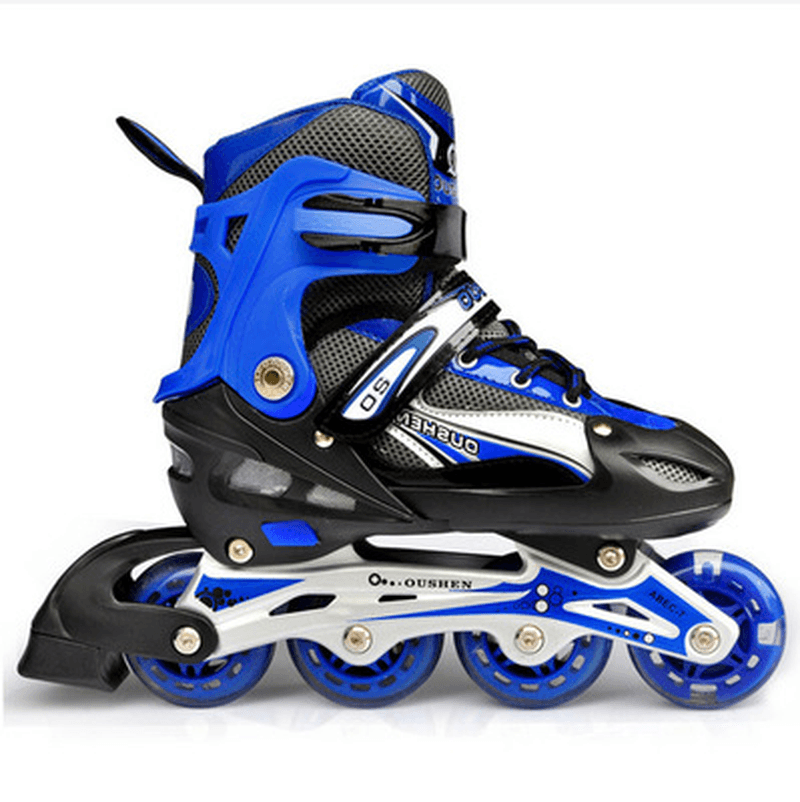 Unisex Adjustable Four Flashing Wheels Skates Shoes Wear-Resisting Rollerblade Skate Shoes - MRSLM