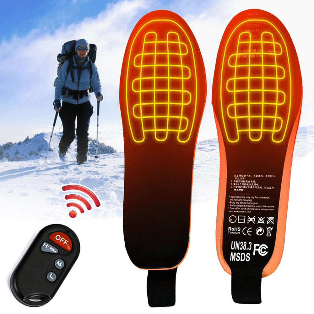 Intelligent Remote Heating Insole USB Charging 3 Model Adjustable Electric Heating Insole Cutable Foot Warmer - MRSLM