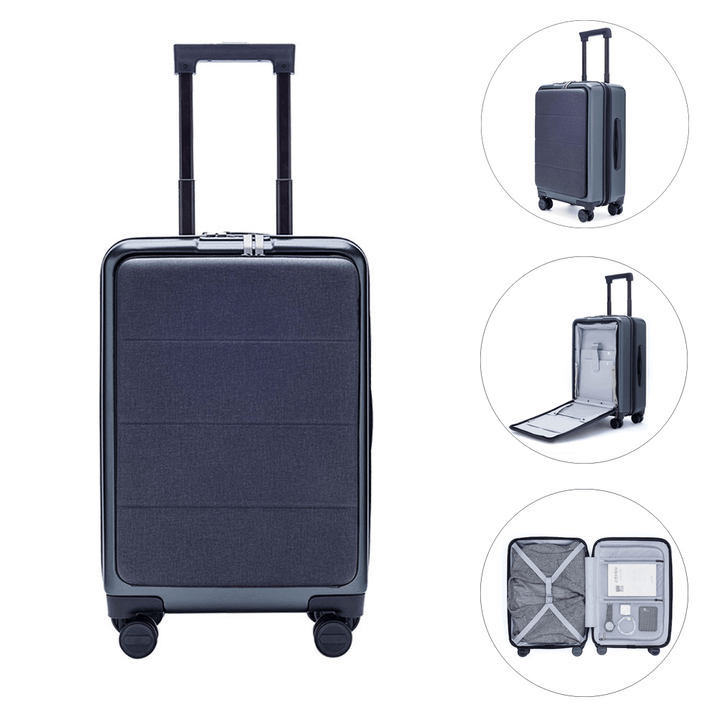 90FUN 36L 20Inch Suitcase Double TSA Lock Carry on Luggage 360° Universal Wheel Case from for Travel Business - MRSLM