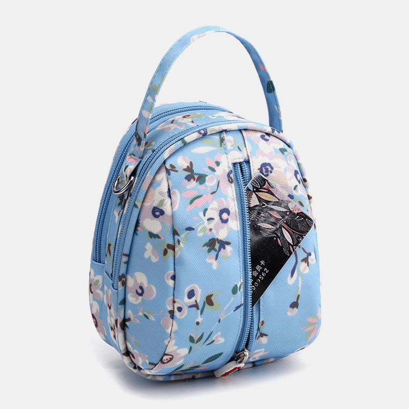 Women Waterproof Light Weight Small Mini Printed Pattern Shoulder Bag Crossbody Bag Phone Bag - MRSLM