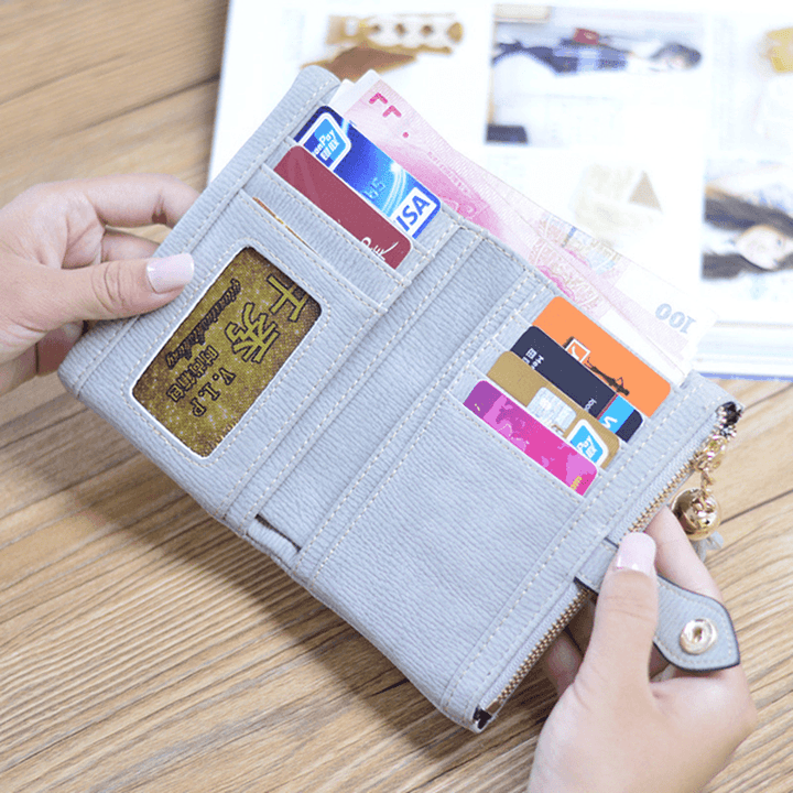 Women Durable Pu Leather Wallet Zipper Coin Card Holder Purse - MRSLM