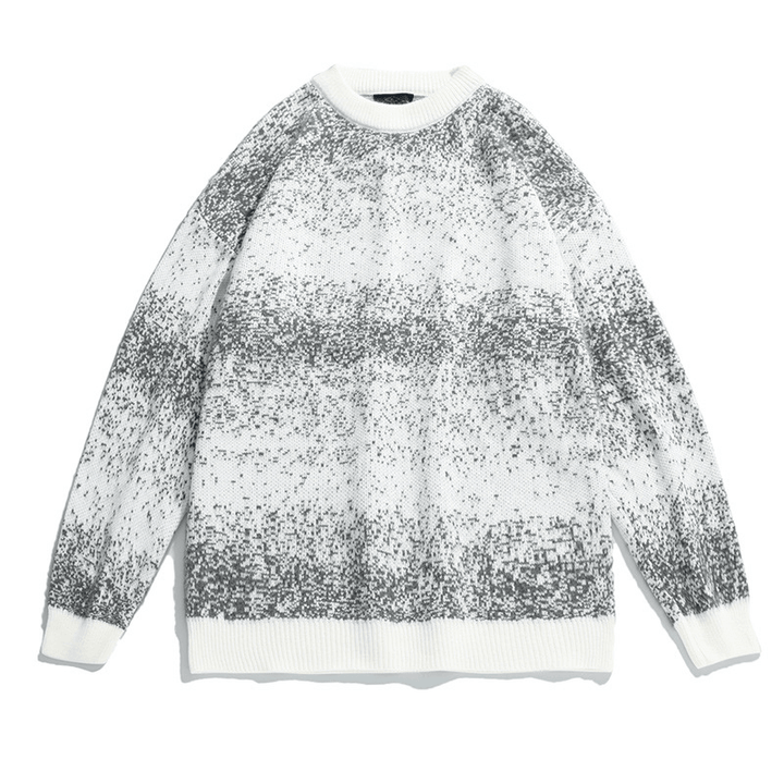 Gradient Noise Pattern Loose Crew Neck Sweater - MRSLM