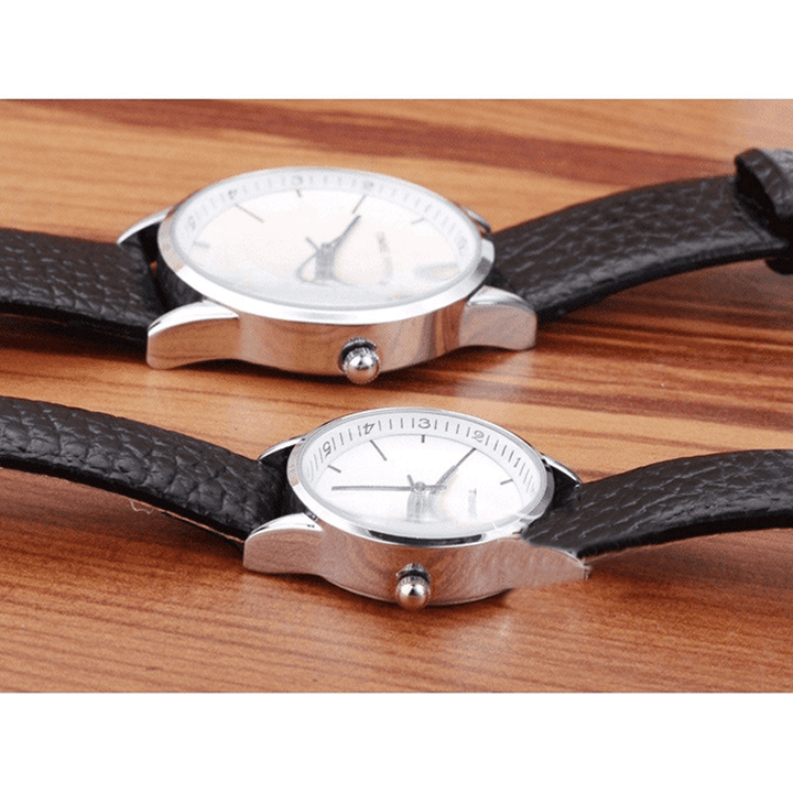 Story Time Retro Belt Cowhide Strap Ultra-Thin Men Watch Quartz Watch Reverse Backwards Watch - MRSLM