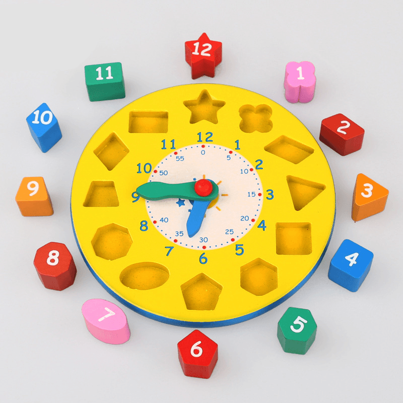 Wooden Educational Clock Face Toy for Kindergarten Children'S Cognitive Teaching - MRSLM