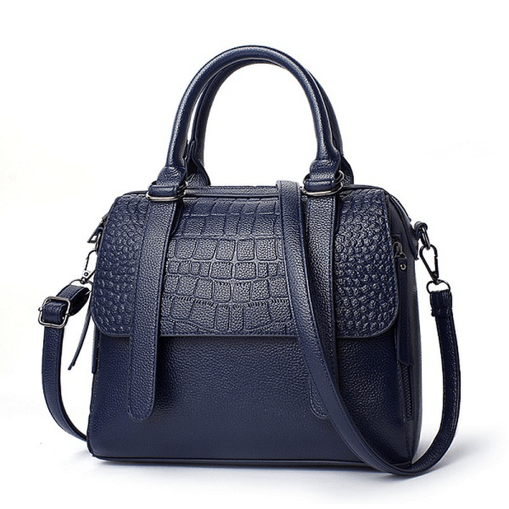 Women High Quality PU Leather Functional Capacity Handbag Shoulder Bag - MRSLM