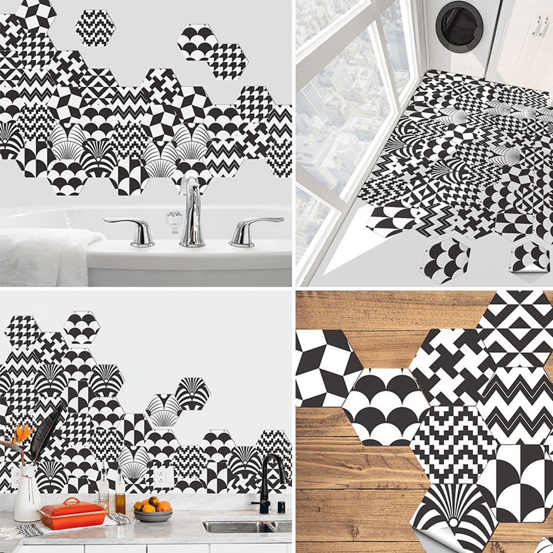 Hexagonal Floor Stickers Special-Shaped Tile Stickers Self-Adhesive Bathroom Toilet Waterproof and Wear-Resistant Wall Stickers Floor Stickers - MRSLM