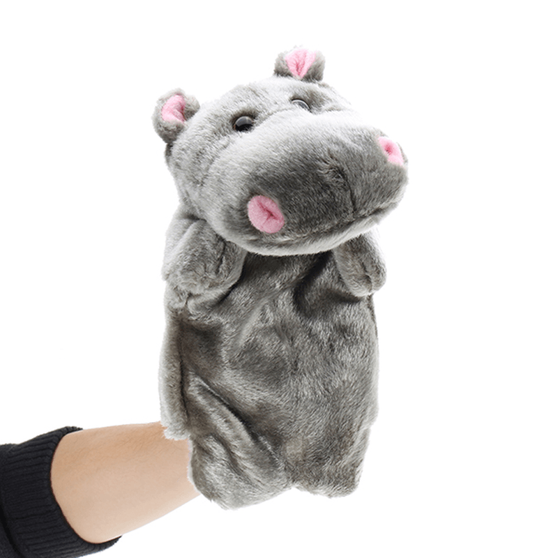 27Cm Baby Plush Toys Cute Cartoon Hippo Hand Puppet Baby Kids Doll Plush Toy Hand Puppets - MRSLM