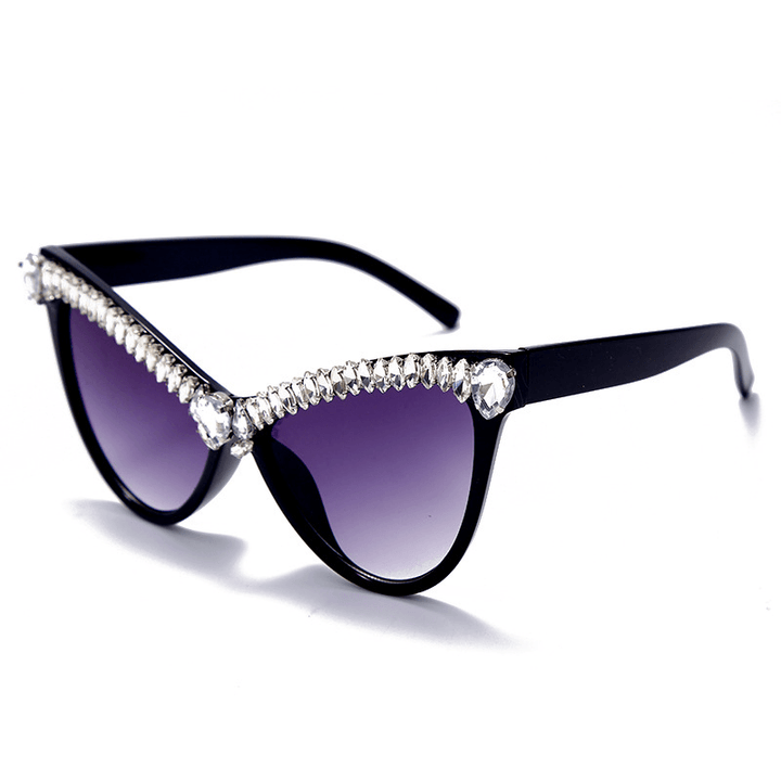 Handmade Rhinestone Fashion Cat Eye Sunglasses - MRSLM