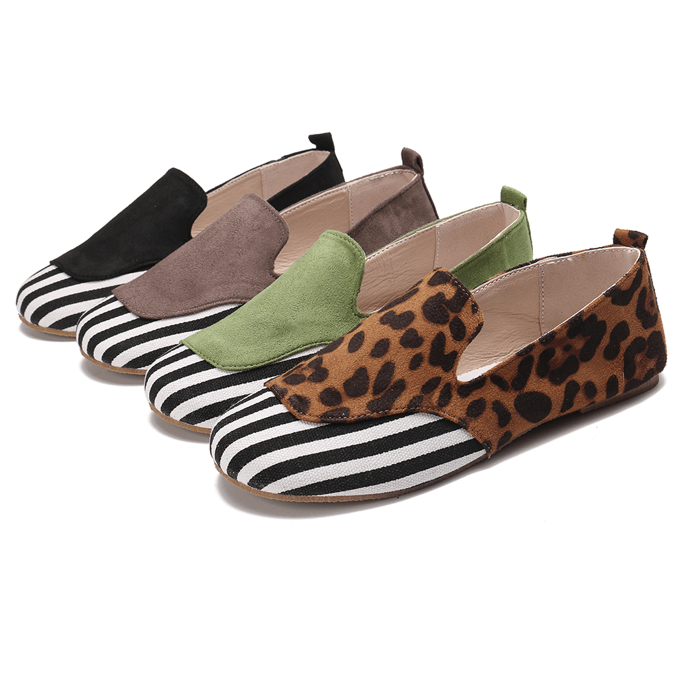 Women Casual Suede Stitching Slip on Flats - MRSLM