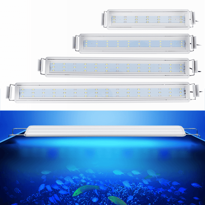 Aquarium Fish Tank EU Plug LED Light Over-Head Blue+White Lamp Plants Moon Lighting - MRSLM