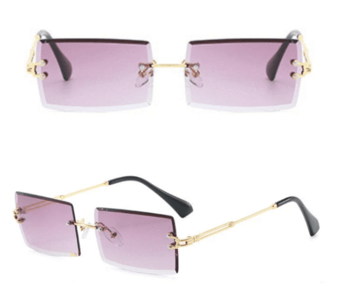 Sunglasses Rimless Diamond Cut-Edge Sunglasses Square Square - MRSLM