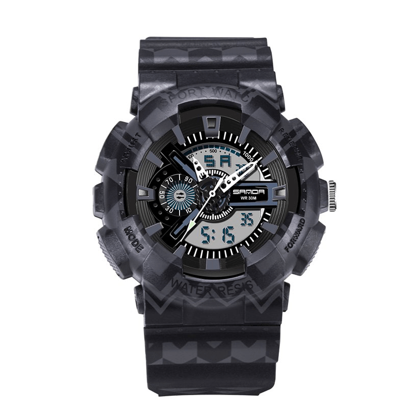 SANDA 999 Digital Watch Male Sport Waterproof Stopwatch Outdoor Dual Display Wrist Watch - MRSLM