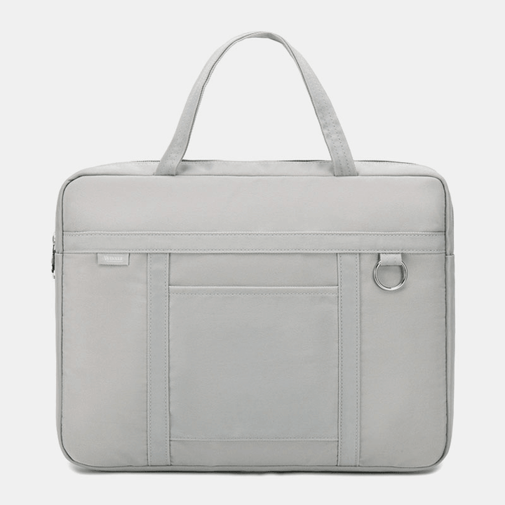 Unisex Simple 14 Inch Laptop Bag Multi-Pockets Handbag Waterproof Shock-Resistant Shoulder Bag for Suitcase - MRSLM