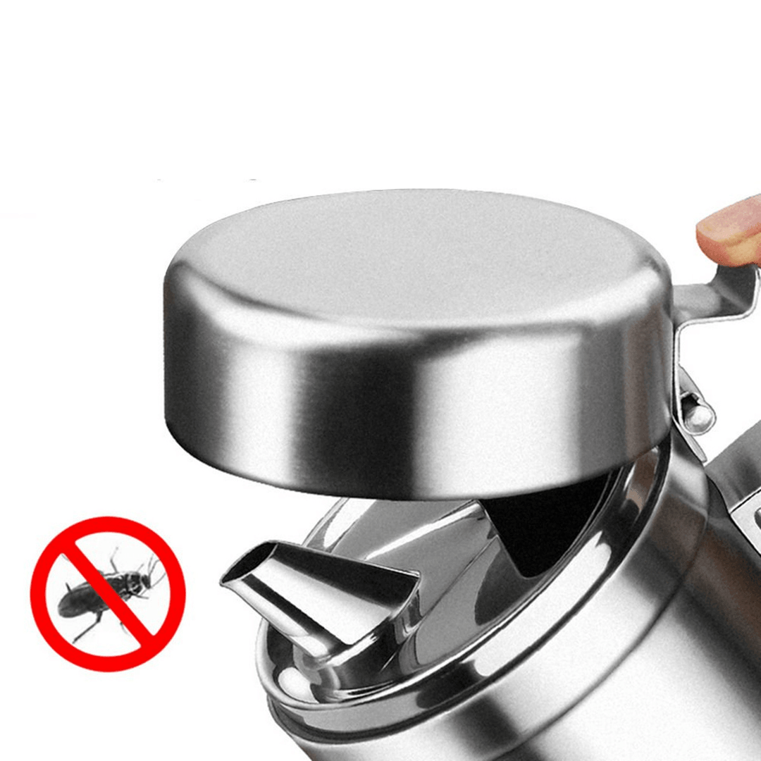 1000Ml Leak Proof Oil Dispenser Stainless Steel Pourer Vinegar Cruet Kitchen Flavouring Tool Bottles - MRSLM