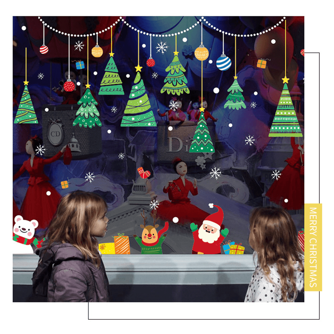 2020 Christmas Decoration Sticker Glass Windows Decals Merry Christmas Home Decoration Wall Stickers Kids Room New Year Wallpaper - MRSLM