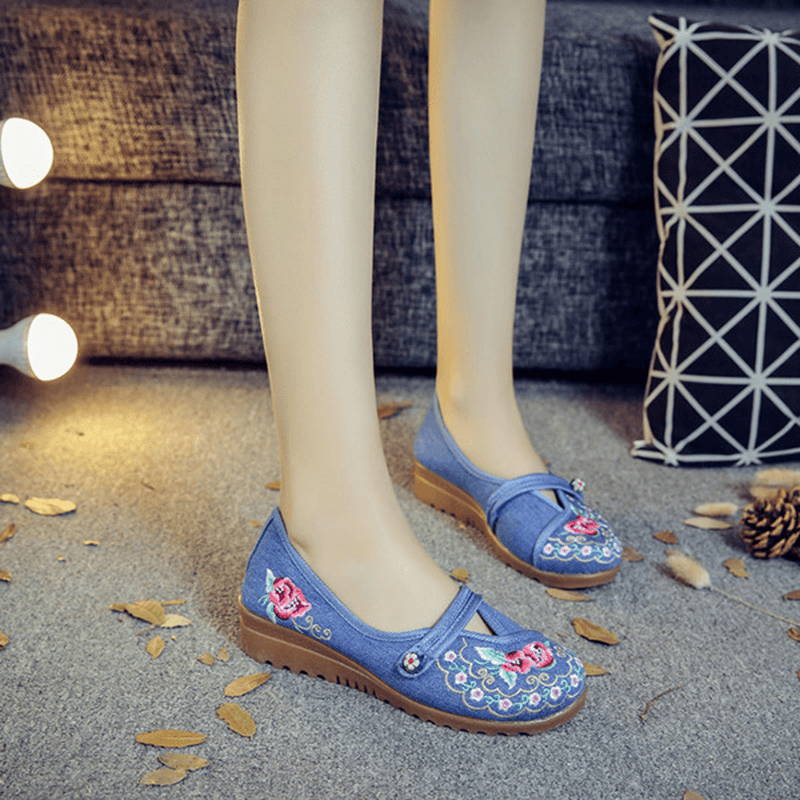 Flower Embroidery Comfortable Soft Flats - MRSLM