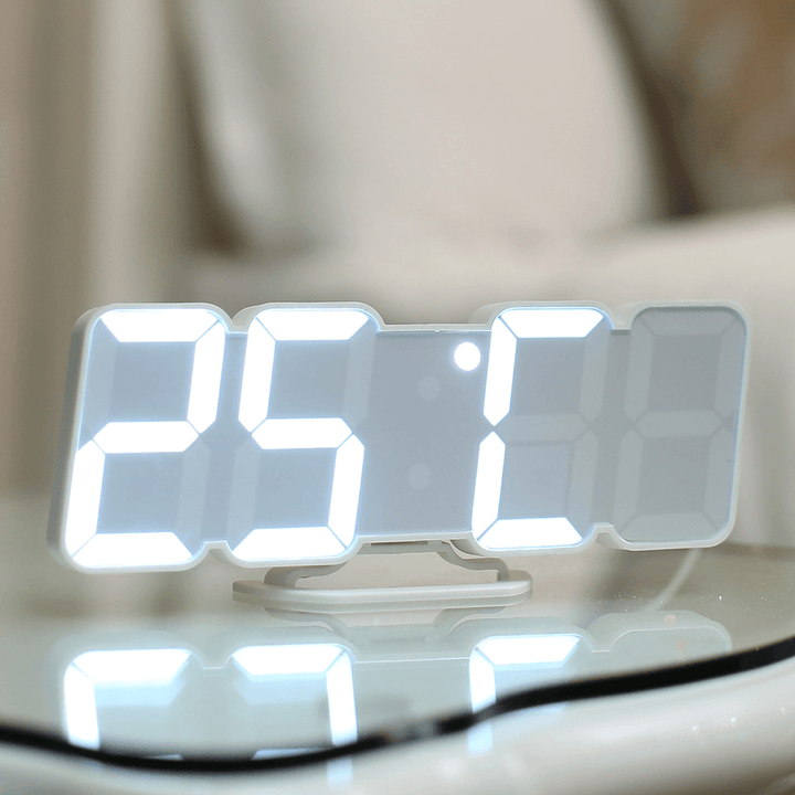 HC-26 3D Colorful Digit LED Remote Control Sound Control Thermometer Alarm Clock - MRSLM