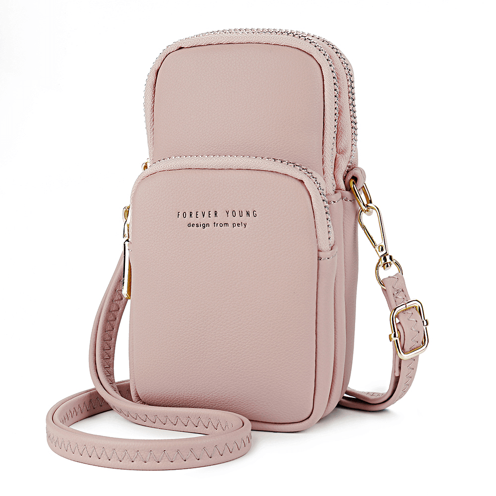 Women Fashion Solid Phone Bag Casual Crossbody Bag - MRSLM