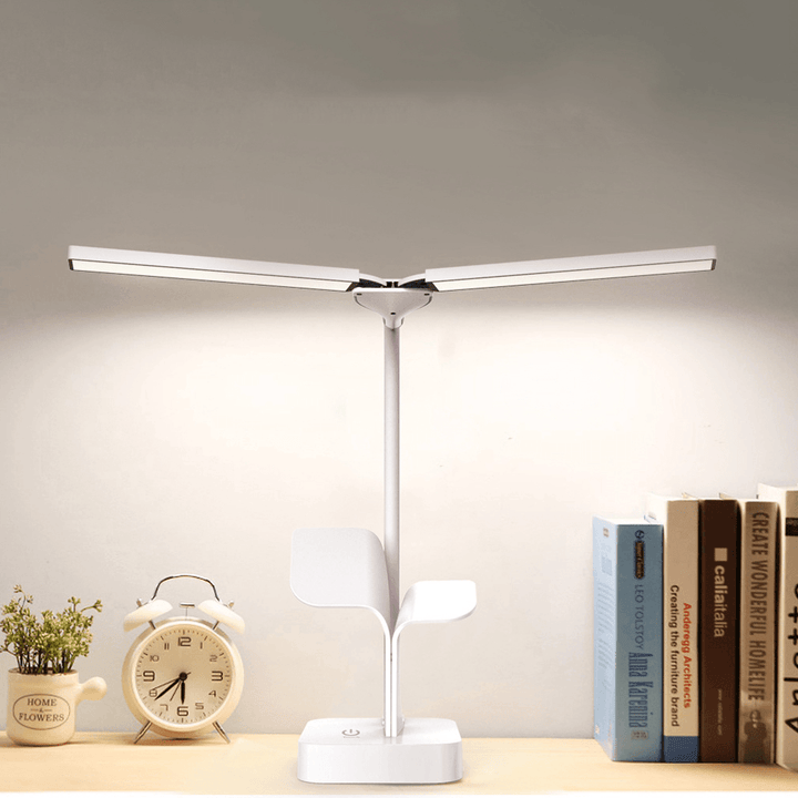 2500Mah Dual Heads LED Desk Lamp Shadowless Reading Light Eye Protect Touch Control Rotatable Rechargeable Table Lamp - MRSLM