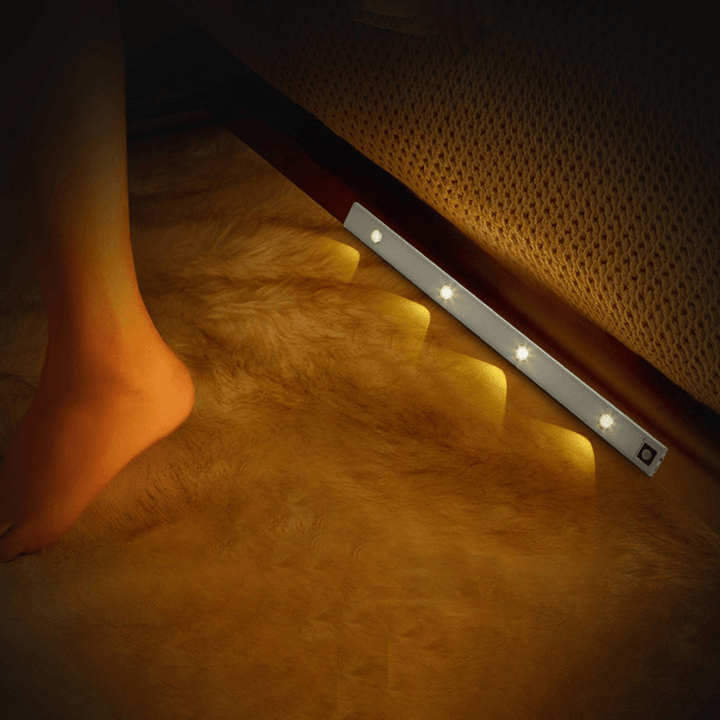 30/40/60/80CM Smart Human Body Sensor LED Cabinet Light Intelligent Ultra-Thin LED Wardrobe Light USB Charging Punch-Free Small Night Light - MRSLM