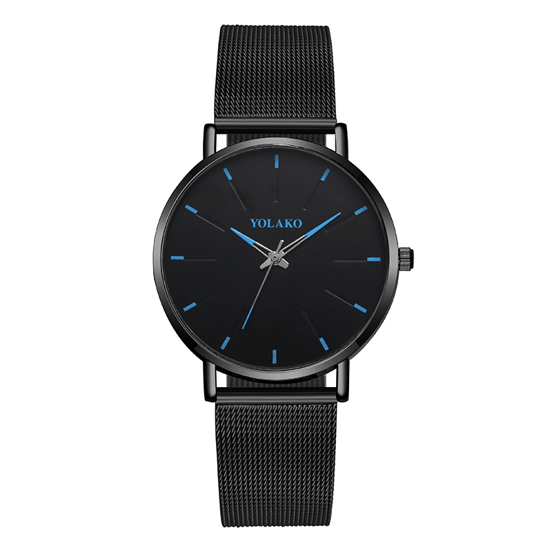 Fashion Mesh Steel Strap Causal Style Simple Dial Men Watch Quartz Watch - MRSLM