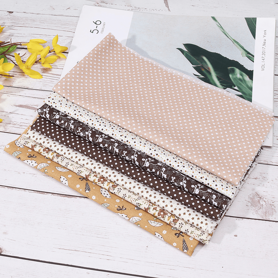 7Pcs 50 X 50Cm DIY Handmade Pure Cotton Fabrics Patchwork Cloth Group Cotton Cloth DIY Flower Pattern Manual Cloth - MRSLM