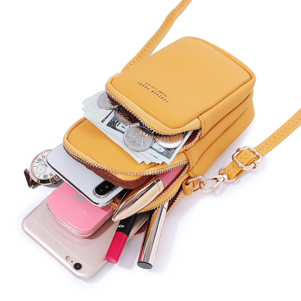 Women Fashion Solid Phone Bag Casual Crossbody Bag - MRSLM