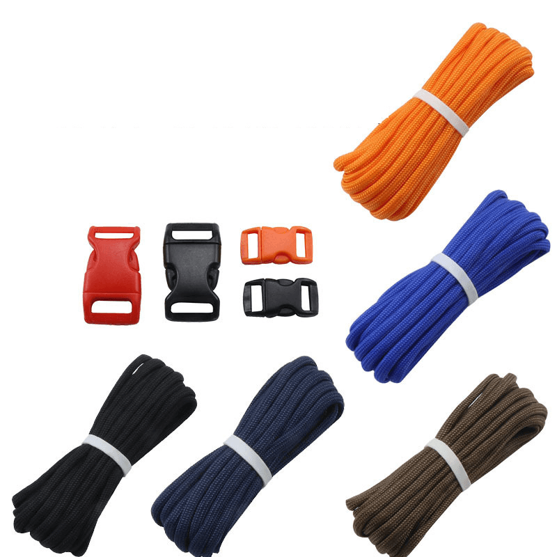 5Pcs/Set Outdoor EDC DIY Paracord Parachute Rope Cord Lanyard Survival Bracelet Knit Weaving Toos Kit with Buckle - MRSLM