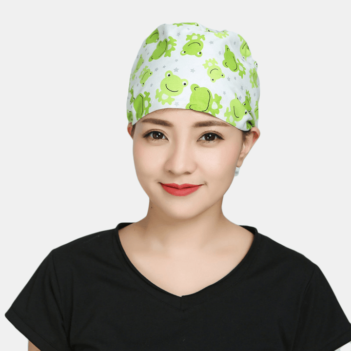 Surgical Cap Scrub Caps Dustproof Cotton Printed Beautician Hat - MRSLM