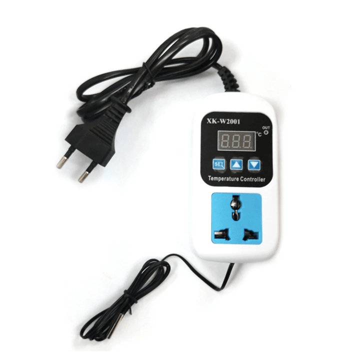 XK-W2001 LED Thermometer Temperature Controller Digital Thermostat Switch with Probe for Reptiles Brewing Seedling Aquarium Pet Breeding Incubation - MRSLM