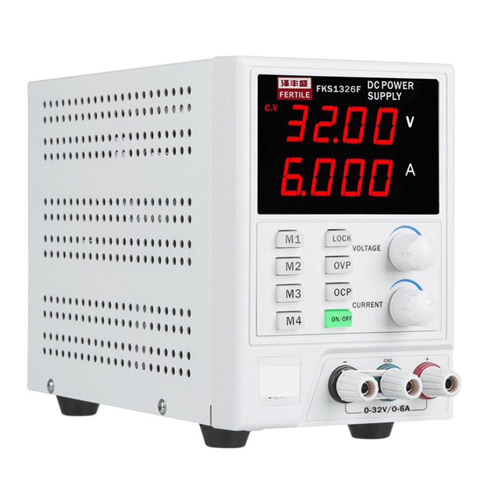 FERTILE FKS1326F AC 110V/220V 32V 6A 4-Digital Display Adjustable CC/CV Power Supply for Lab Equipment - MRSLM