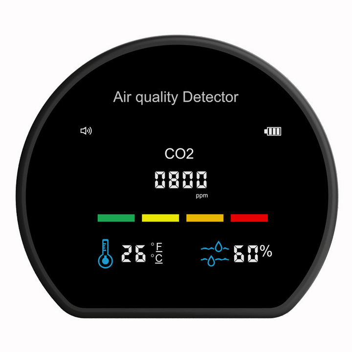 Wall-Mounted Portable Infrared NDIR 3In1 Air Quality Detector with Measuring Temperature Humidity CO2 Tester - MRSLM