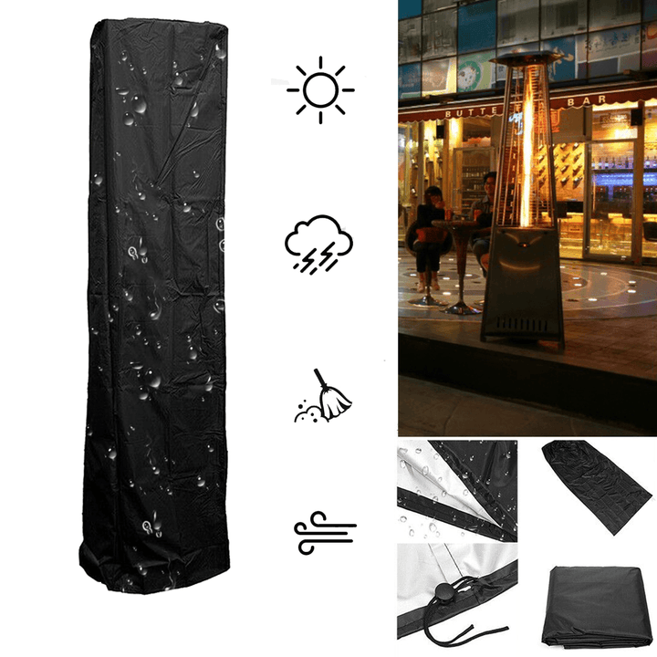 221Cm Patio Heater Cover Waterproof Dustproof Stand-Up Heater Protector Outdoor Garden - MRSLM