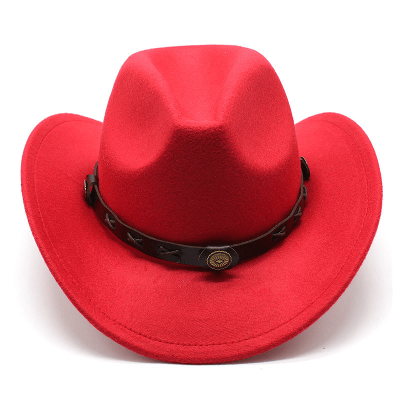 European and American Style Western Cowboy Hat Cross-Border Autumn and Winter Woolen Jazz Hat - MRSLM