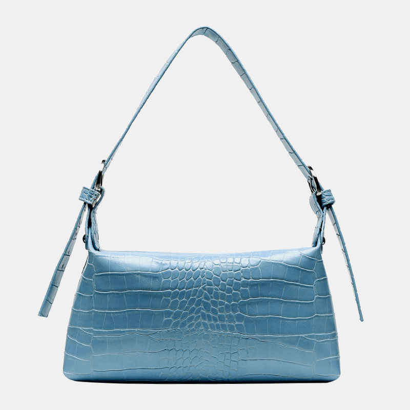 Alligator Croc Pattern Casual Solid Color Shoulder Bag Handbag for Women - MRSLM